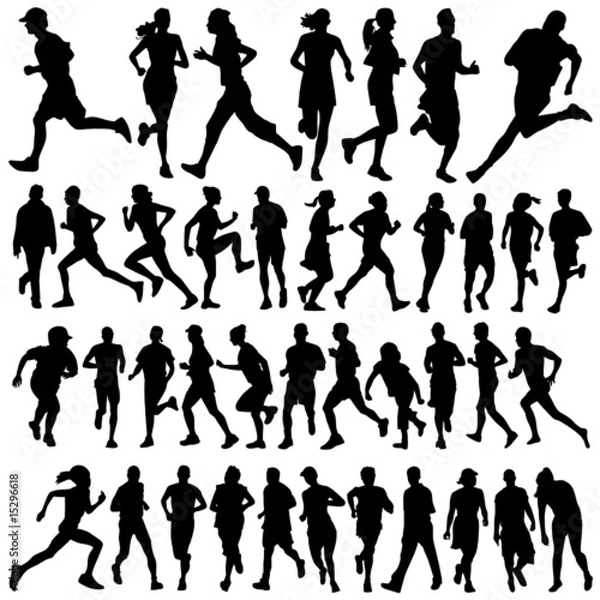 Fototapeta runner people vector