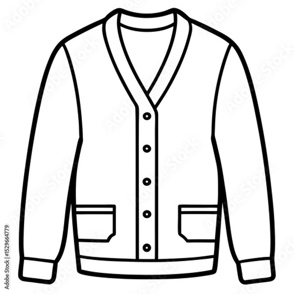 Fototapeta Cardigan line art vector
