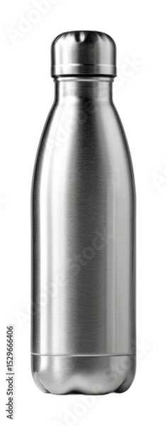 Obraz Stylish metal water bottle display modern kitchen product minimalist environment front view