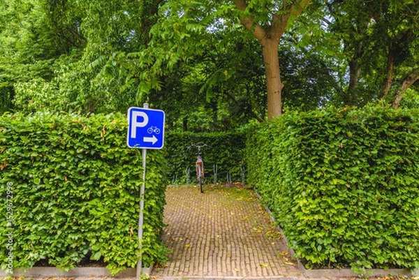 Obraz Parking places for bicycles