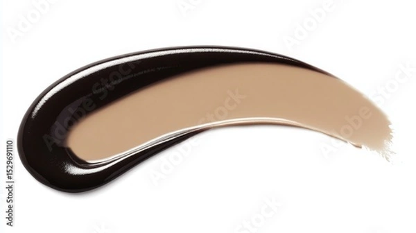 Fototapeta Foundation Smear on White Background for Makeup Applications and Skin Tone Matching Techniques