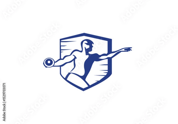 Obraz man and sports logo design 