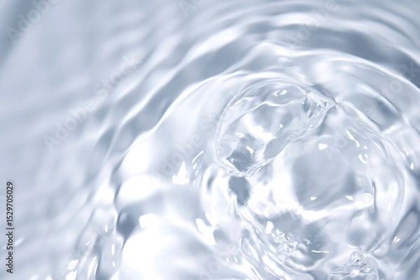 Fototapeta Clear Water Surface with Gentle Ripples and Bubble Reflection