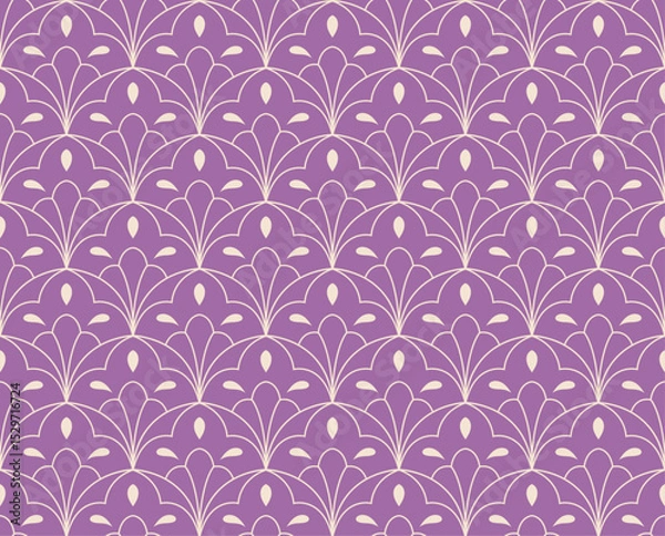 Obraz Abstract seamless pattern with art deco floral element. Geometric vector background.