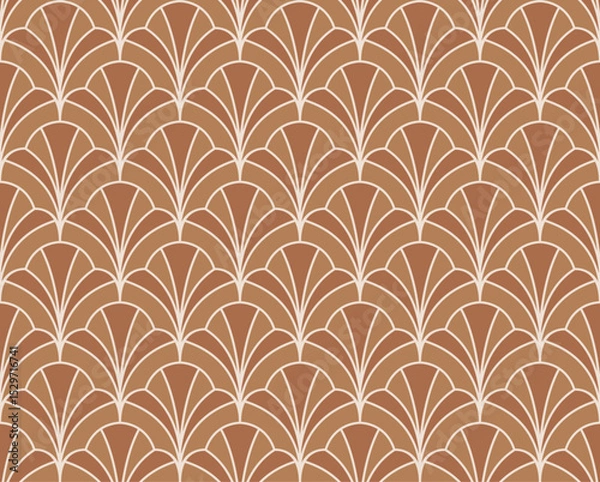 Obraz Abstract seamless pattern with art deco floral element. Geometric vector background.