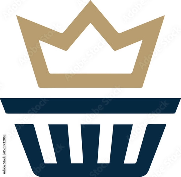 Obraz A logo combining crown and basket