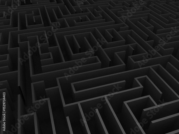 Obraz Dark endless maze 3d rendering