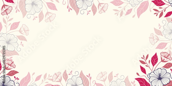 Obraz seamless abstract floral background for wall and textile.decorative blooming flower pattern for scrapbook and banner.card layout for greeting and frame

