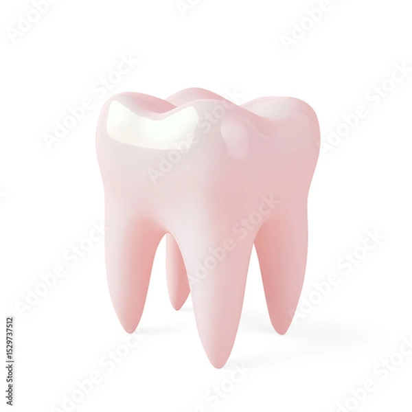 Obraz 3D Glossy Tooth Rendering on a Transparent Background