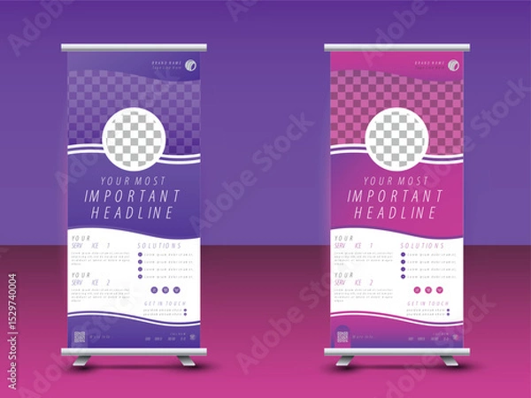 Fototapeta Professional Roll up stand banner template Vector design,
Digital marketing social media and Instagram post template,