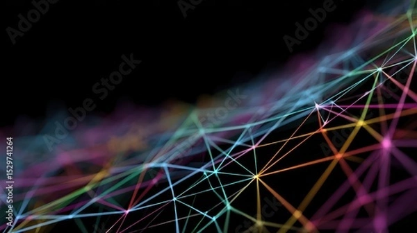 Fototapeta Futuristic Crystal Threads Carrying Alien Data