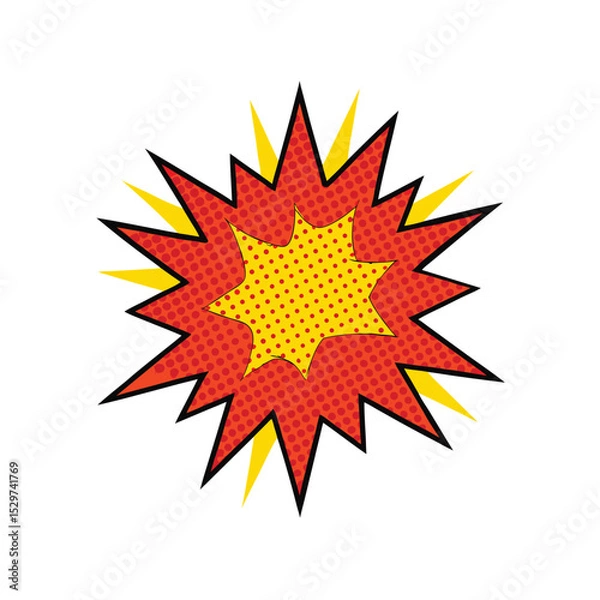 Obraz Retro Comic Bang with Halftone Dots and Dramatic Flair