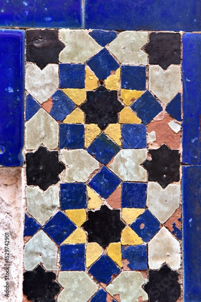 Obraz Moroccan Islamic mosaic tiles in Marrakesh, Morocco