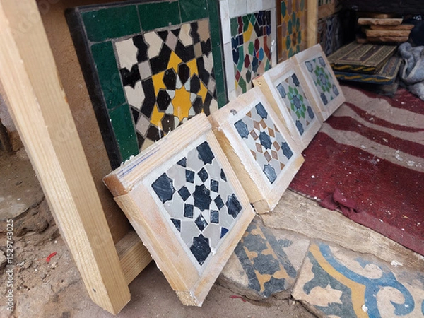 Obraz Moroccan Islamic mosaic tiles in Marrakesh, Morocco