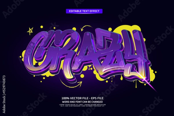 Obraz Crazy Editable Text Effect with Graffiti Style