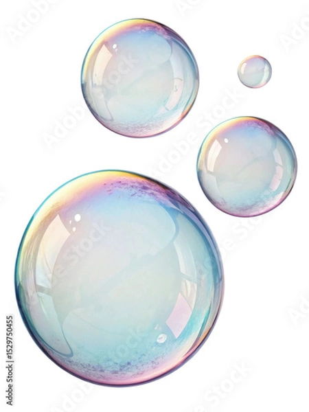 Fototapeta Bubbles float gracefully in air, reflecting light and creating mesmerizing display of colors. Each soap bubble is delicate work of art