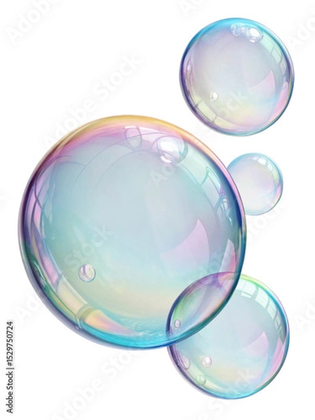 Fototapeta Bubbles float gracefully in air, reflecting light and creating mesmerizing display of colors. Each soap bubble is delicate sphere of beauty