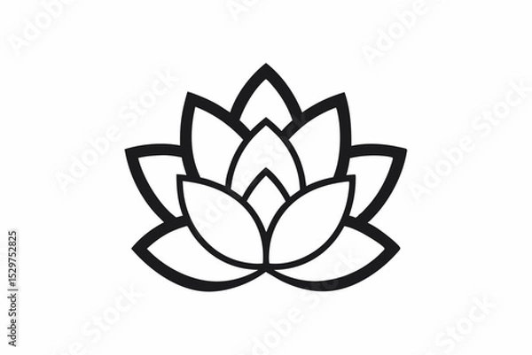 Fototapeta Succulent Logo Icon – Minimal Silhouette Outline Vector on White Background

