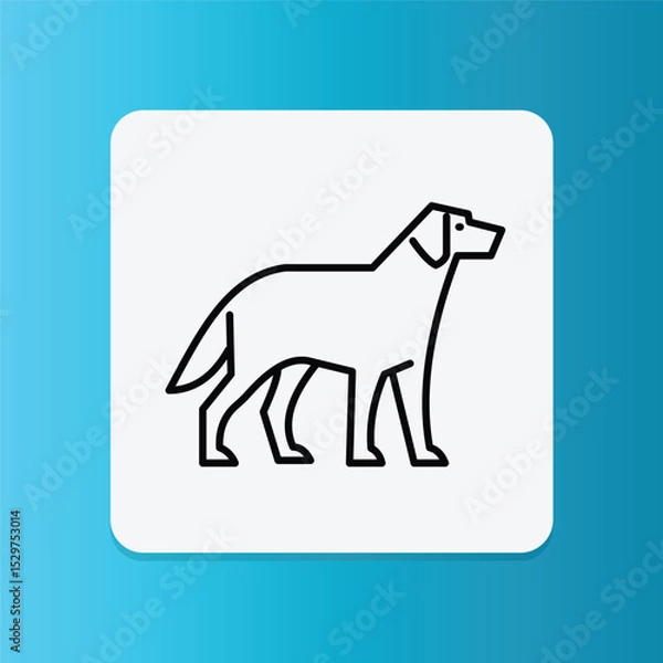 Fototapeta Icon of a standing dog, perfect for topics like pet walking, health, and loyalty.