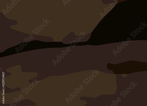 Obraz camouflage-style abstract pattern in earthy brown and orange tones. The design includes irregular, fluid shapes in varying shades, Burnt orange, Sienna, Tan, Chocolate brown, Dark coffee black wall