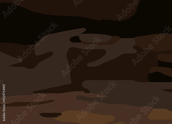 Obraz camouflage-style abstract pattern in earthy brown and orange tones. The design includes irregular, fluid shapes in varying shades, Burnt orange, Sienna, Tan, Chocolate brown, Dark coffee black wall