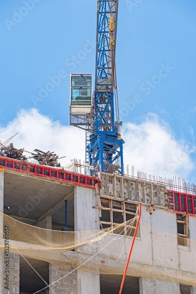 Fototapeta Construction of a multi-storey concrete monolithic building