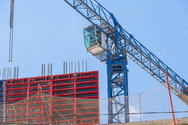 Fototapeta Construction of a multi-storey concrete monolithic building