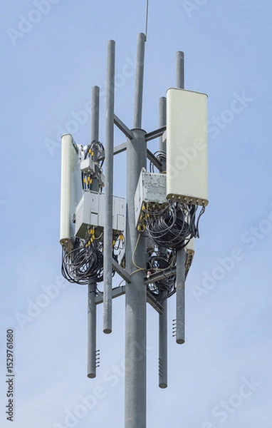 Fototapeta Tower with aerials of cellular