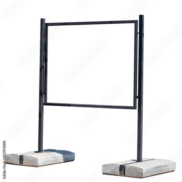 Fototapeta Vertical billboard for commercial advertisements on white