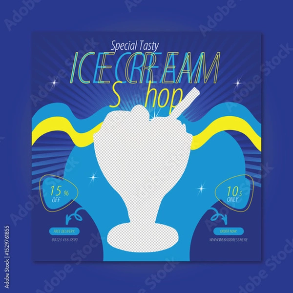 Fototapeta Social media post or square banner template vector design,