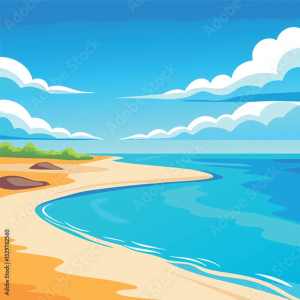 Fototapeta  Top view of the ocean beach with soft waves summer landscape flat landscape