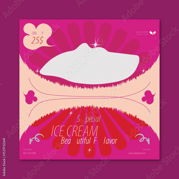 Fototapeta Social media post or square banner template vector design,