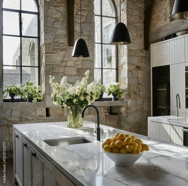 Fototapeta Gothic style inspired kitchen
