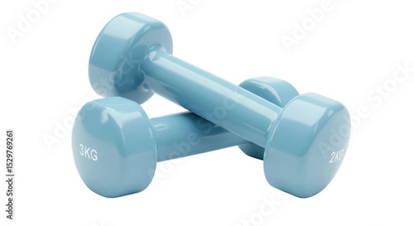 Obraz Isolated Blue Dumbbells