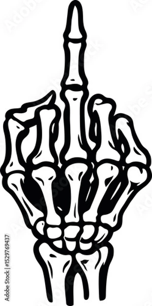 Fototapeta Skeletal Hand Gesture Scalable SVG Vector Graphic with Editable Paths and Layers for Web, UI Design, Digital Art, and Print Applications