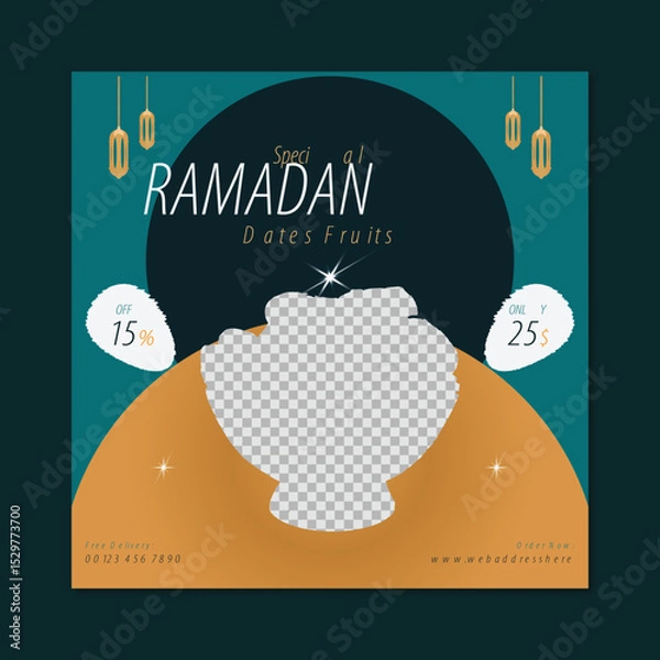 Fototapeta Social media post or square banner template vector design,