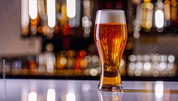 Obraz Pint of Craft Beer at Bar Counter
