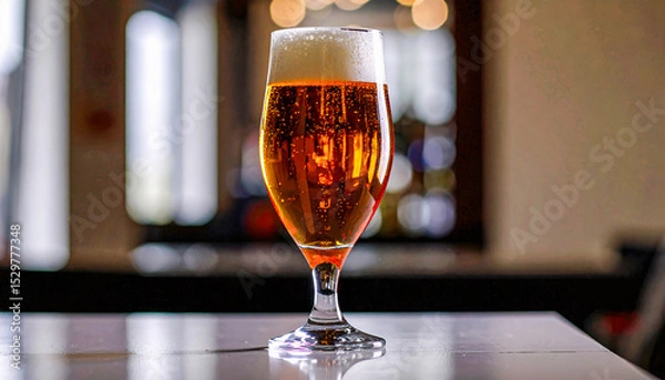 Obraz Golden Lager Beer in a Chalice Glass