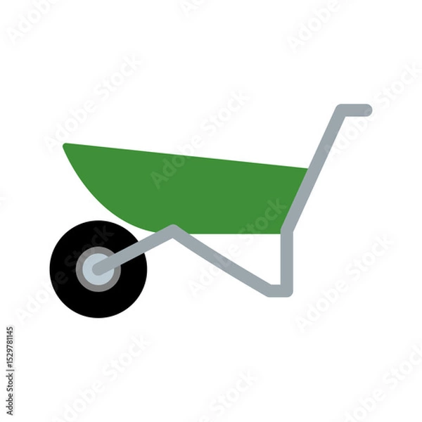 Fototapeta Gardening cart with single wheel