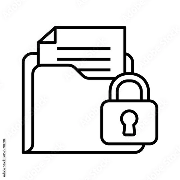 Fototapeta Secure folder icon with padlock symbol