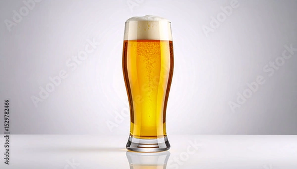 Obraz Tall Glass of Golden Lager Beer