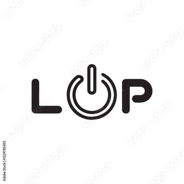 Obraz Modern logo featuring power button design for LOP
