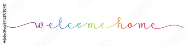 Fototapeta WELCOME HOME vector brush calligraphy banner on white background