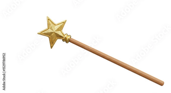 Obraz Isolated Gold Star Magic Wand