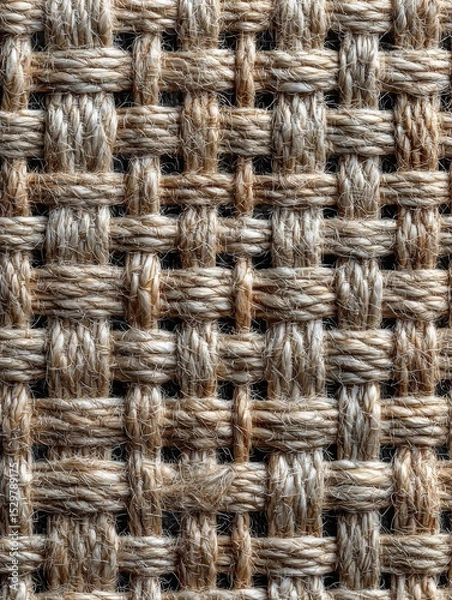 Obraz Detailed Closeup of Brown and Beige Fabric Weave