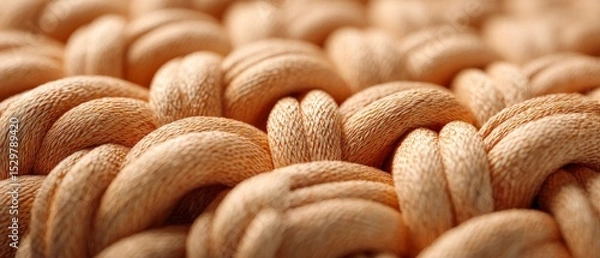 Obraz Beige Textured Fabric with Intricate Knotted Weave