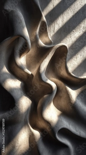 Obraz Beige Fabric Draped with Light and Shadow