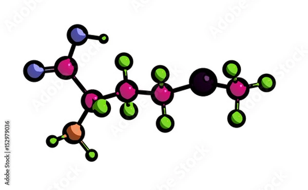 Fototapeta Molecular structure of methionine