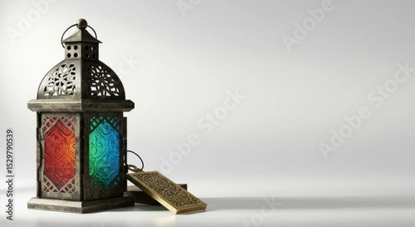 Obraz Traditional Lantern with Hijri Calendar Pages