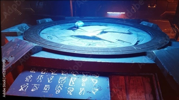 Fototapeta Sci-Fi Terminal Studying Unknown Alien Language